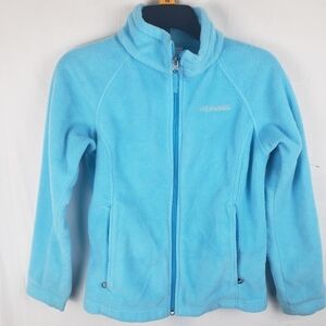 Columbia Girl's Torquoise Long Sleeve Fleece Jacket Sz M (10-12)